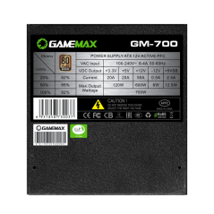 Gamemax 700W , Certificada 80+ Bronce Semi Modular