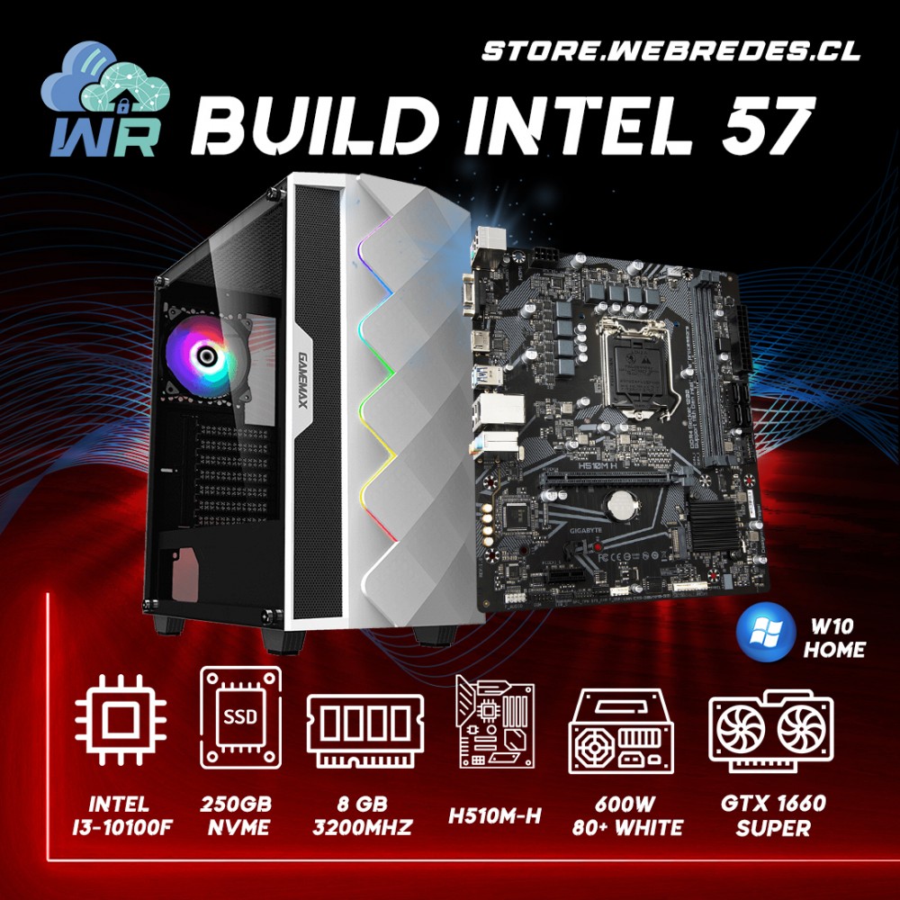 BUILD INTEL 57 | I3-10100F + NVME 250GB + 8GB RAM + GTX 1660 Super