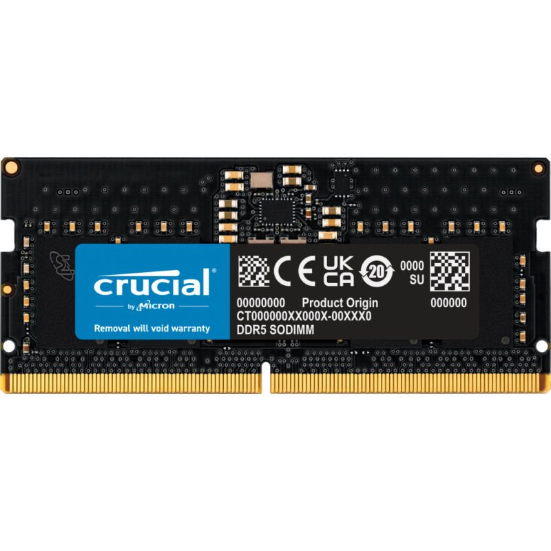 Crucial MEMORIA RAM 8GB DDR5 5200 SODIMM PC5-41600 CL40 1.1V