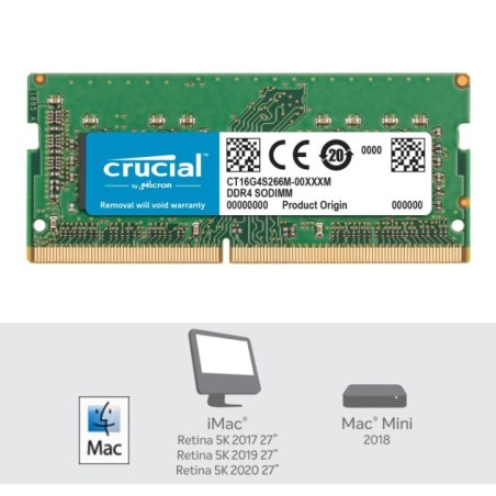 Crucial MEMORIA RAM PARA MAC 16GB DDR4 2666 SODIMM