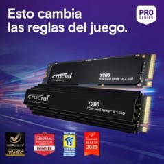 Crucial SSD T700 4000GB PCIe Gen5 NVMe M2 CON DISIPADOR